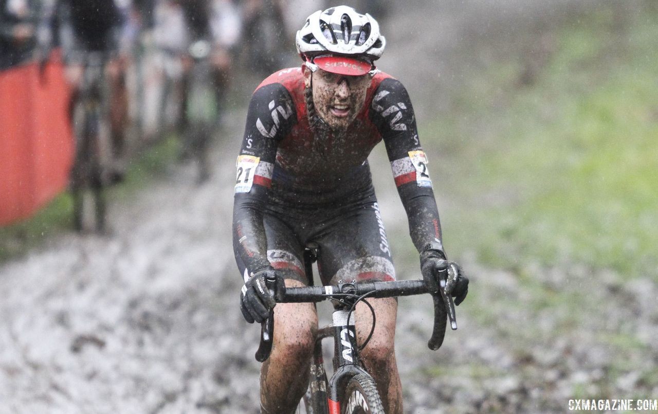 Lucinda Brand had a monster race at Namur. 2018 World Cup Namur. © B. Hazen / Cyclocross Magazine