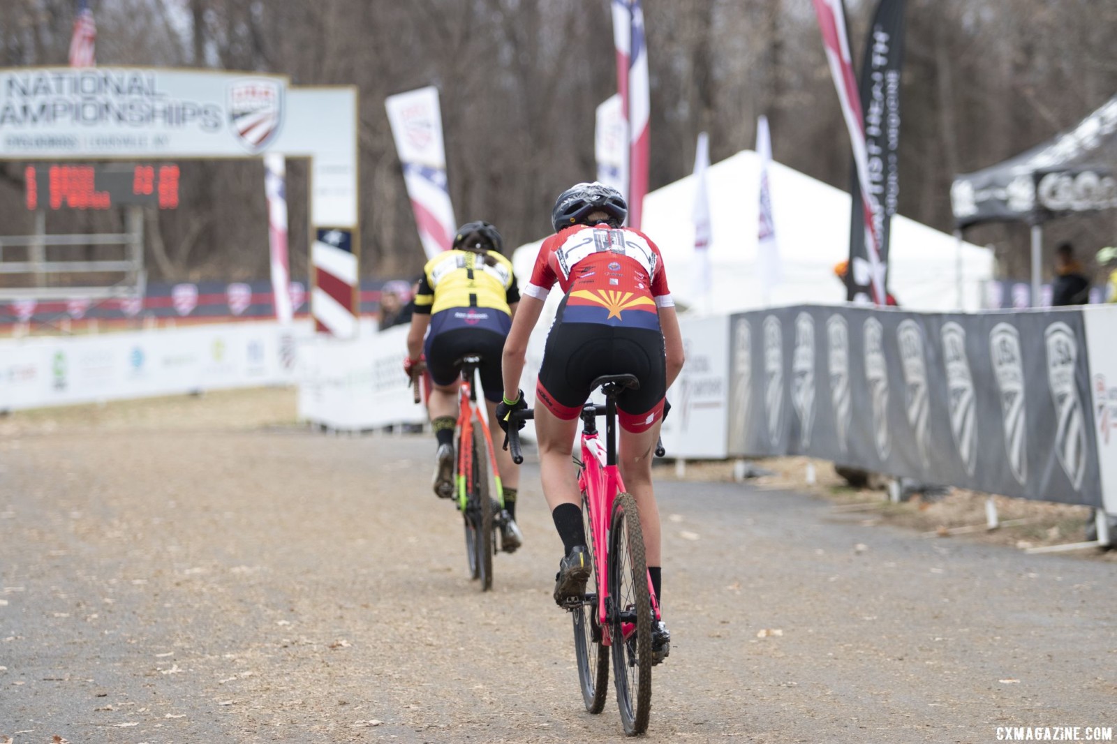 Rossi exited the barriers with an insurmountable lead. Collegiate Club Women. 2018 Cyclocross National Championships, Louisville, KY. © A. Yee / Cyclocross Magazine