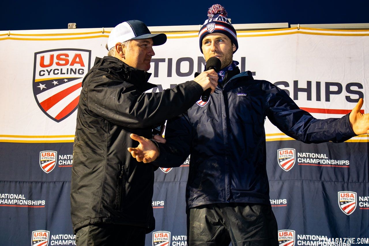 Jesse Anthony was introduced as the new Cyclocross Manager at the 2018 Cyclocross National Championships V2. Louisville, KY. © Cyclocross Magazine