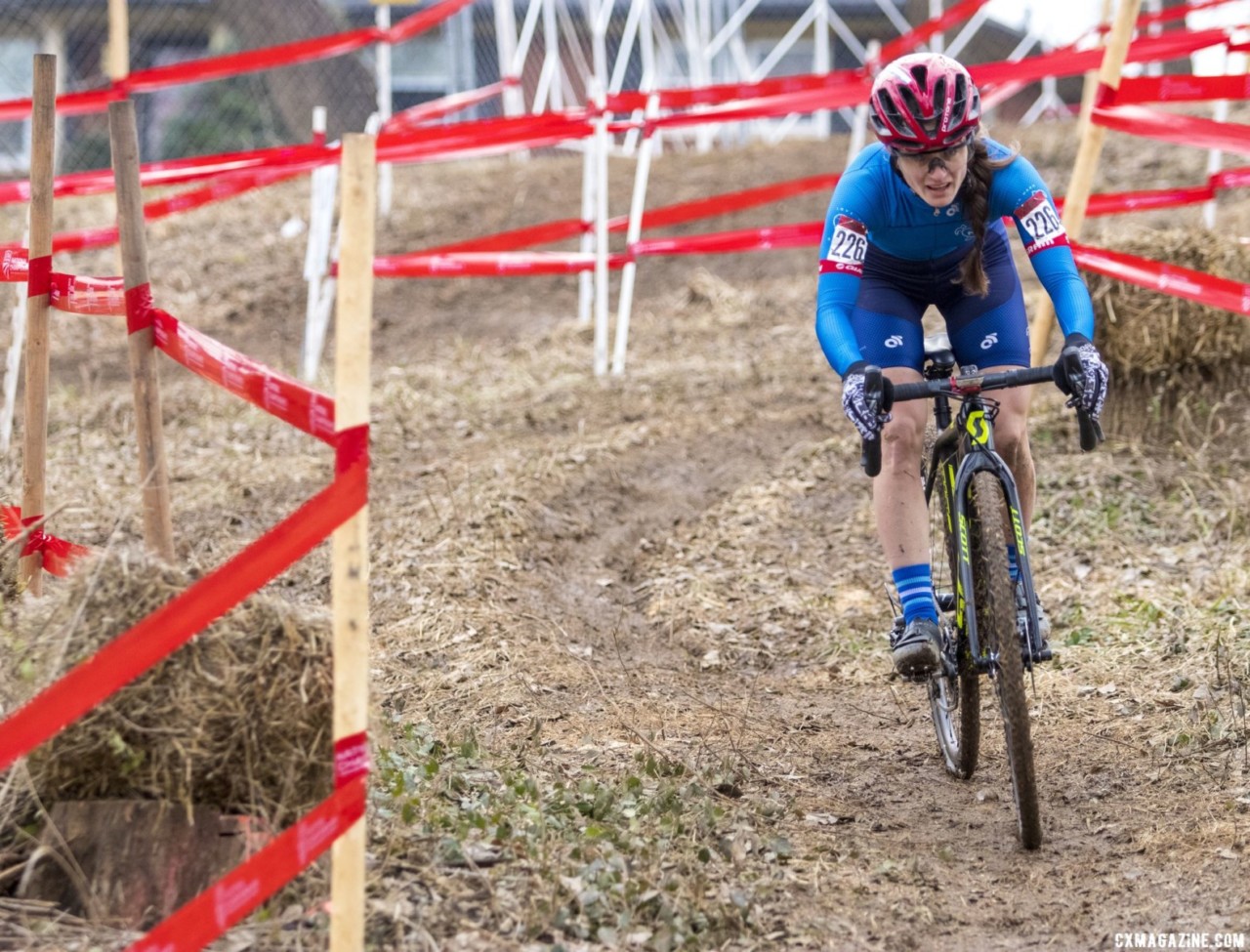 Emily Payonk took second Wednesday. Masters Women 30-34. 2018 Cyclocross National Championships, Louisville, KY. © A. Yee / Cyclocross Magazine