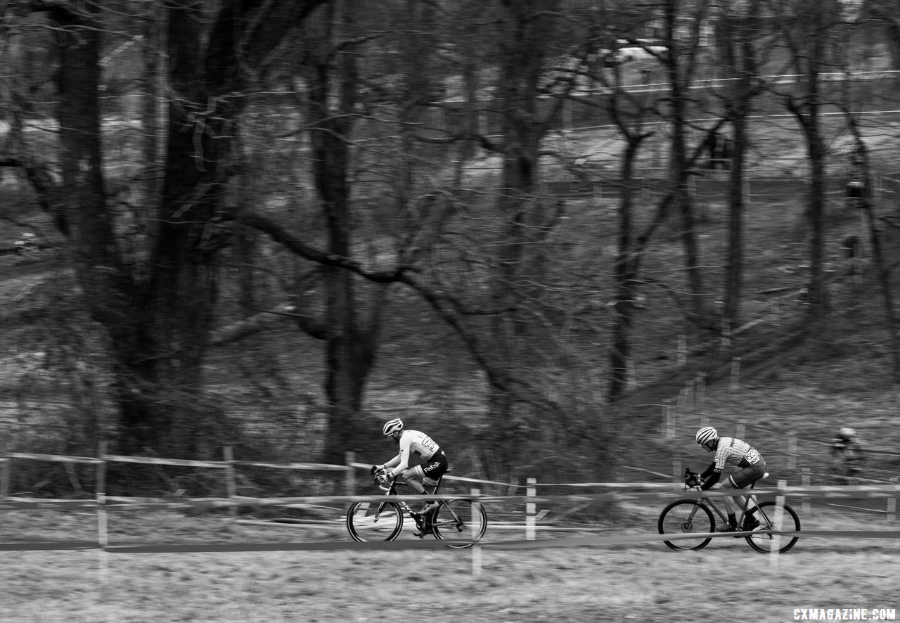 Asphlom and Myrah rode much of the race together. Masters 50-54. 2018 Cyclocross National Championships, Louisville, KY. © A. Yee / Cyclocross Magazine