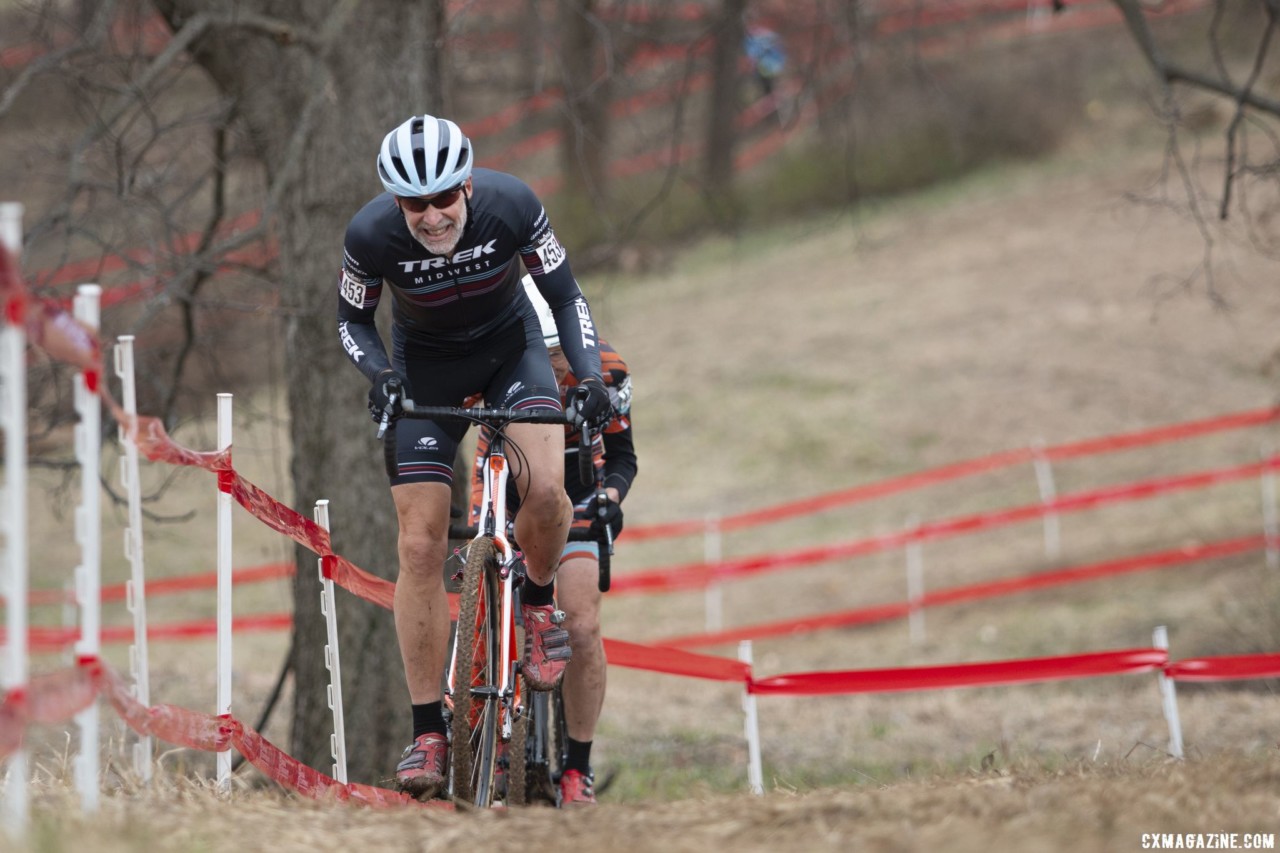 Glen Jones rode to second on Wednesday. Masters Men 65-69. 2018 Cyclocross National Championships, Louisville, KY. © A. Yee / Cyclocross Magazine