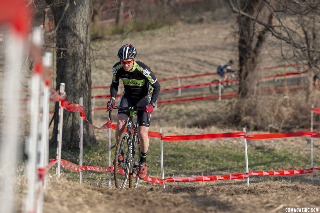 Callahan had a commanding early lead. Masters Men 60-64. 2018 Cyclocross National Championships, Louisville, KY. © A. Yee / Cyclocross Magazine