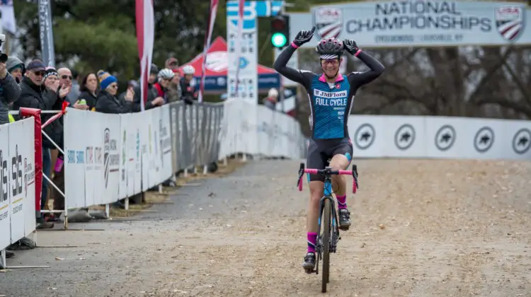 Weber reclaimed her National title in Louisville. Masters Women 45-49. 2018 Cyclocross National Championships, Louisville, KY. © A. Yee / Cyclocross Magazine
