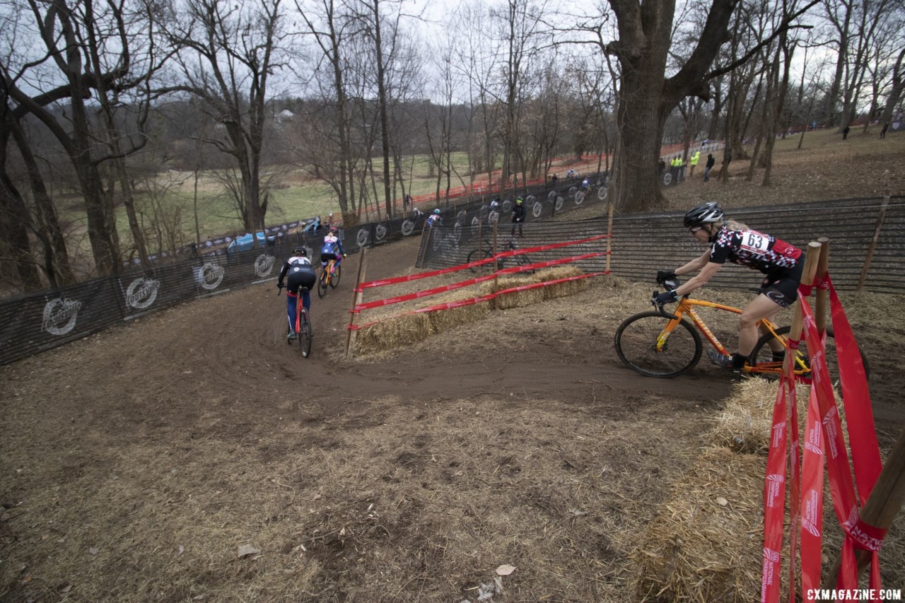 Lynn Weller (HammerCross) would go on to finish 13th. Masters Women 50-54. 2018 Cyclocross National Championships, Louisville, KY. © A. Yee / Cyclocross Magazine