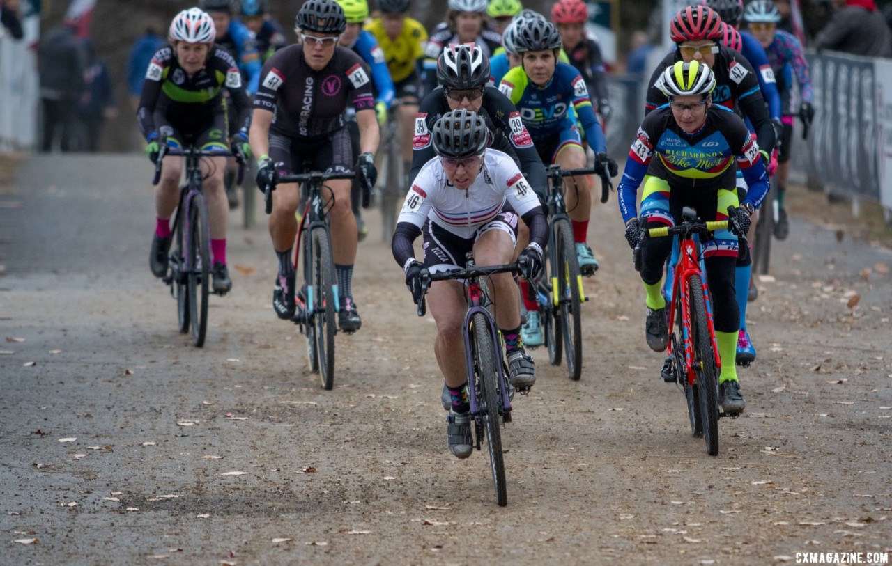 Masters Women 55-59. holeshot 2018 Cyclocross National Championships, Louisville, KY. © A. Yee / Cyclocross Magazine