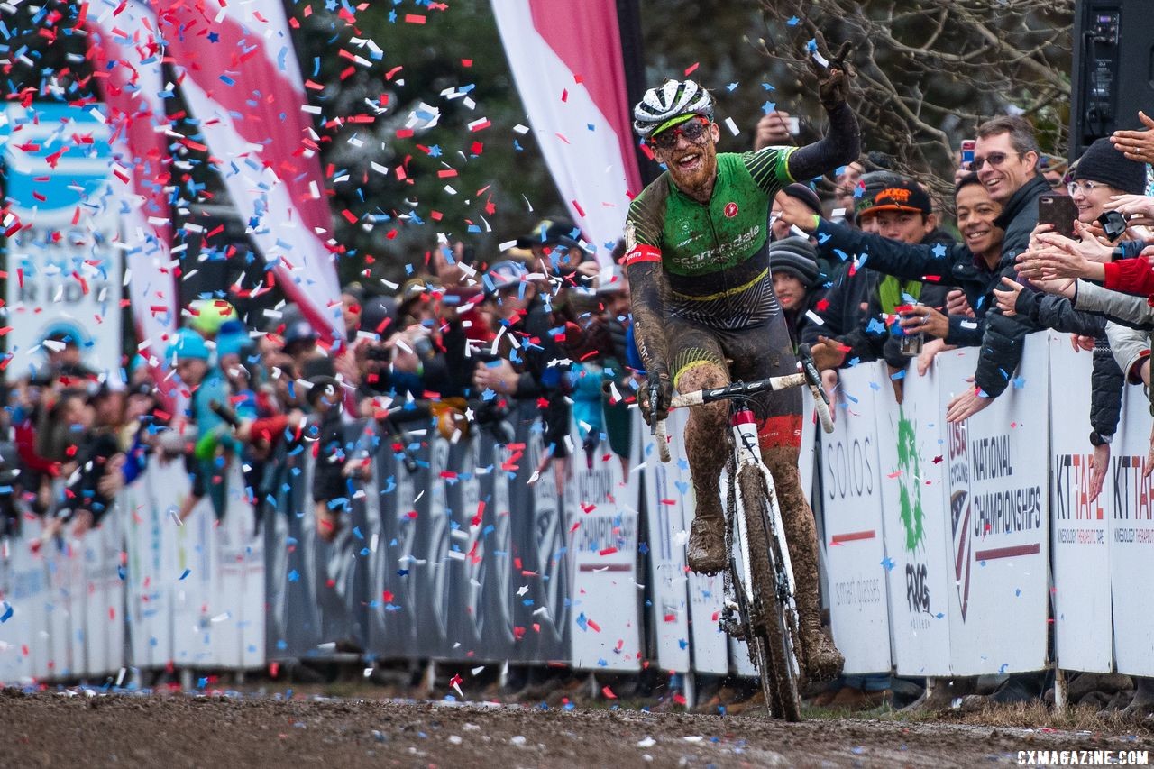 Stephen Hyde wins his third straight Cyclocross National Championship. Joe Creason Park, Louisville, KY. © D. Smaic / Cyclocross Magazine