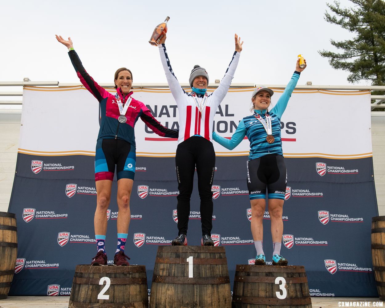 Gilbert, Compton and Noble. 2018 Cyclocross National Championships, Louisville, KY. © D. Smaic / Cyclocross Magazine