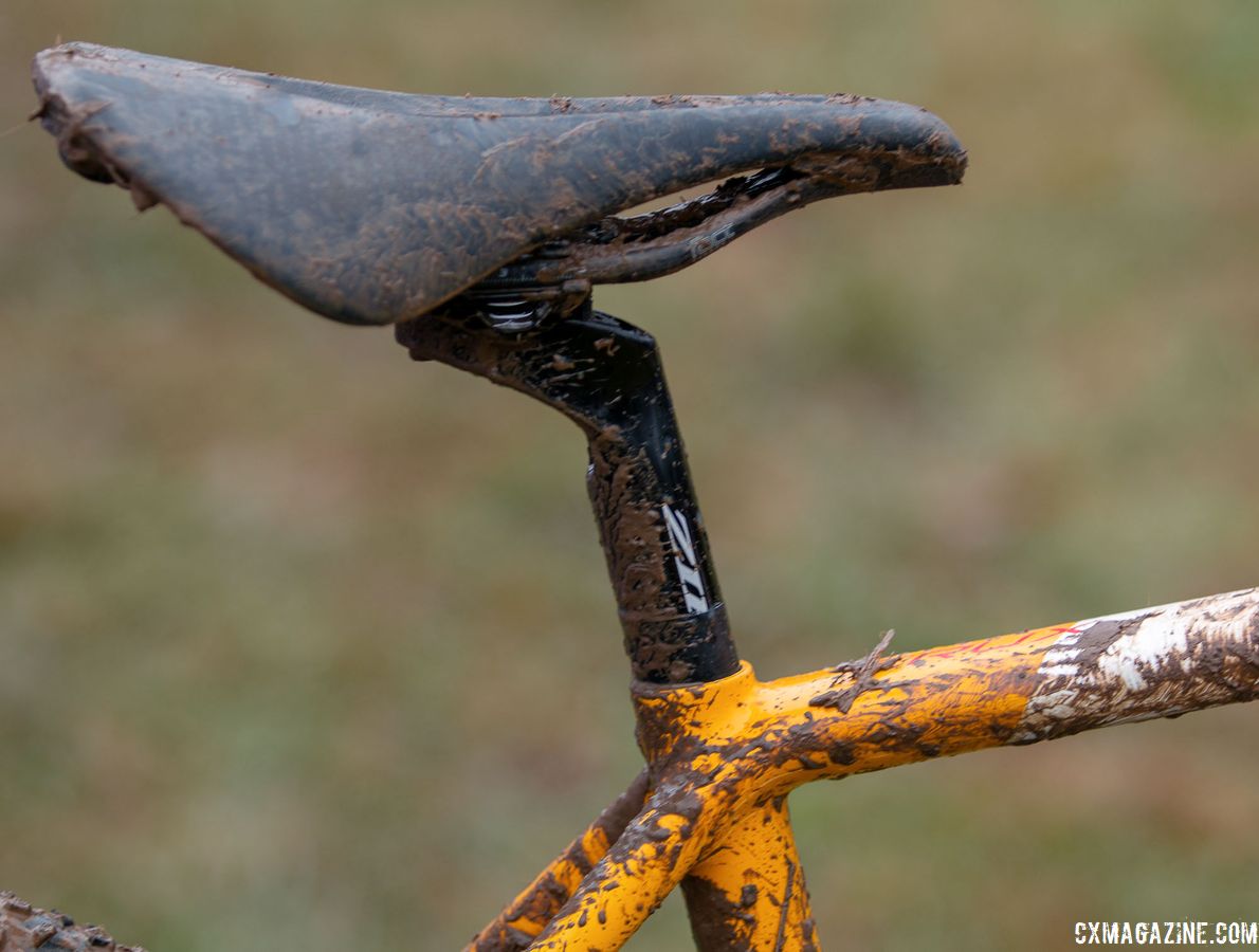 Sturm used a Specialized Power Arc saddle with a Service Course SL (20) 20mm offset seatpost. Sarah Sturm's title-winning singlespeed Specialized Crux. 2018 Cyclocross National Championships, Louisville, KY. © A. Yee / Cyclocross Magazine