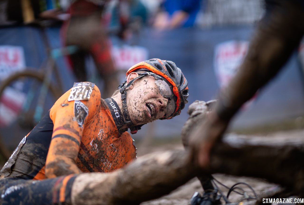 Nicholas Petrov after his Junior Men 15-16 race. 2018 Louisville Cyclocross Nationals, Saturday and Sunday. © Drew Coleman