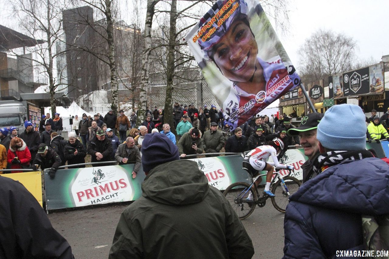 Alvarado took the Elite win in Brussels last January. 2019 Brussels Universities Cyclocross. © B. Hazen / Cyclocross Magazine