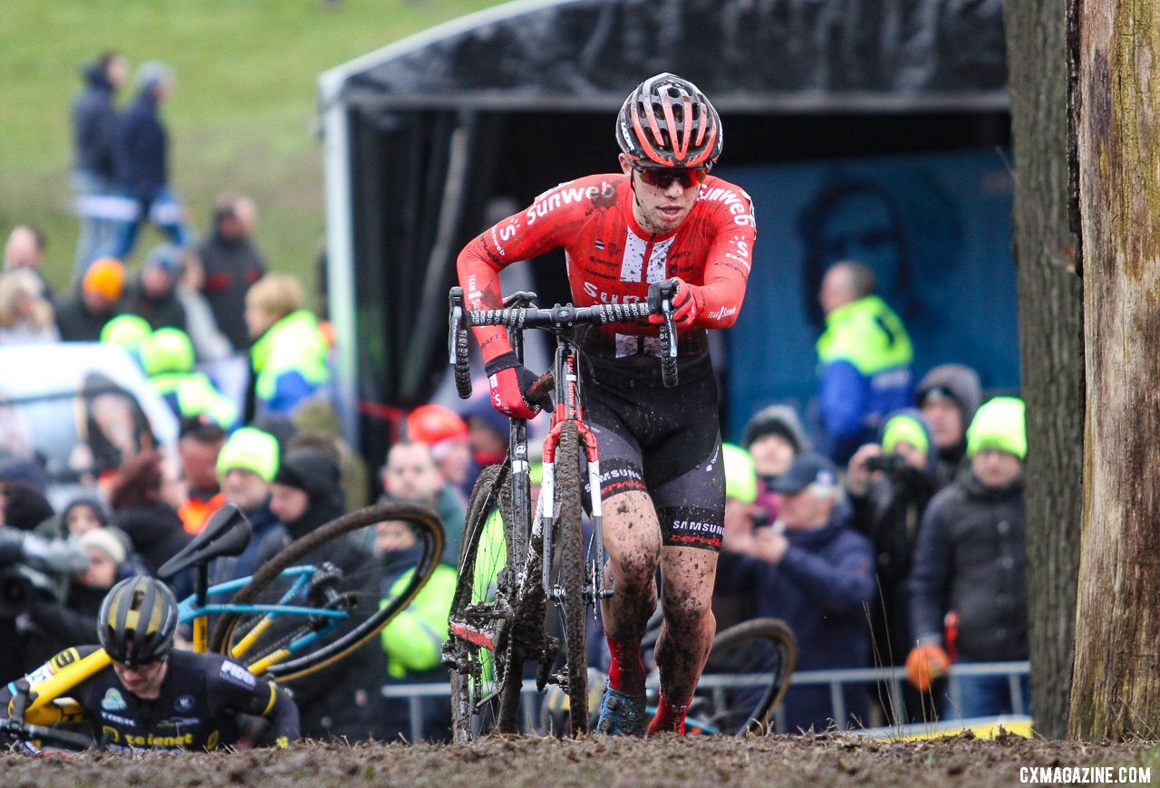 Former U23 World Champ Joris Nieuwenhuis took sixth. Elite Men, 2019 Hoogerheide UCI Cyclocross World Cup. © B. Hazen / Cyclocross Magazine