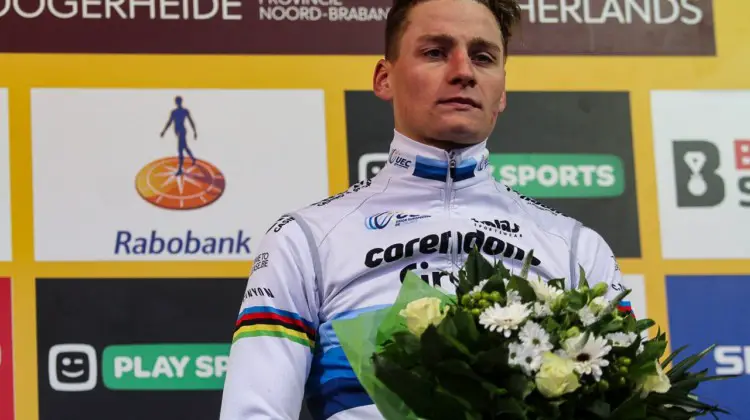 Mathieu van der Poel won his dad's rac, the GP Adri van der Poel. Elite Men, 2019 Hoogerheide UCI Cyclocross World Cup. © B. Hazen / Cyclocross Magazine