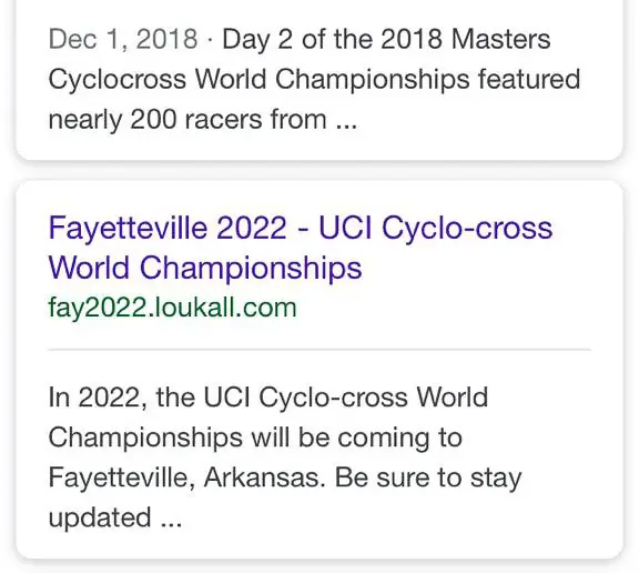 News of Cyclocross Worlds coming to Fayetteville in 2022 accidentally went public a little early.