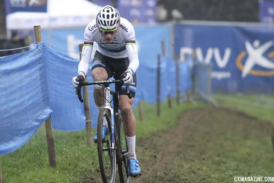 Mathieu van der Poel was the BMOC on Sunday in Brussels. 2019 Brussels Universities Cyclocross. © B. Hazen / Cyclocross Magazine