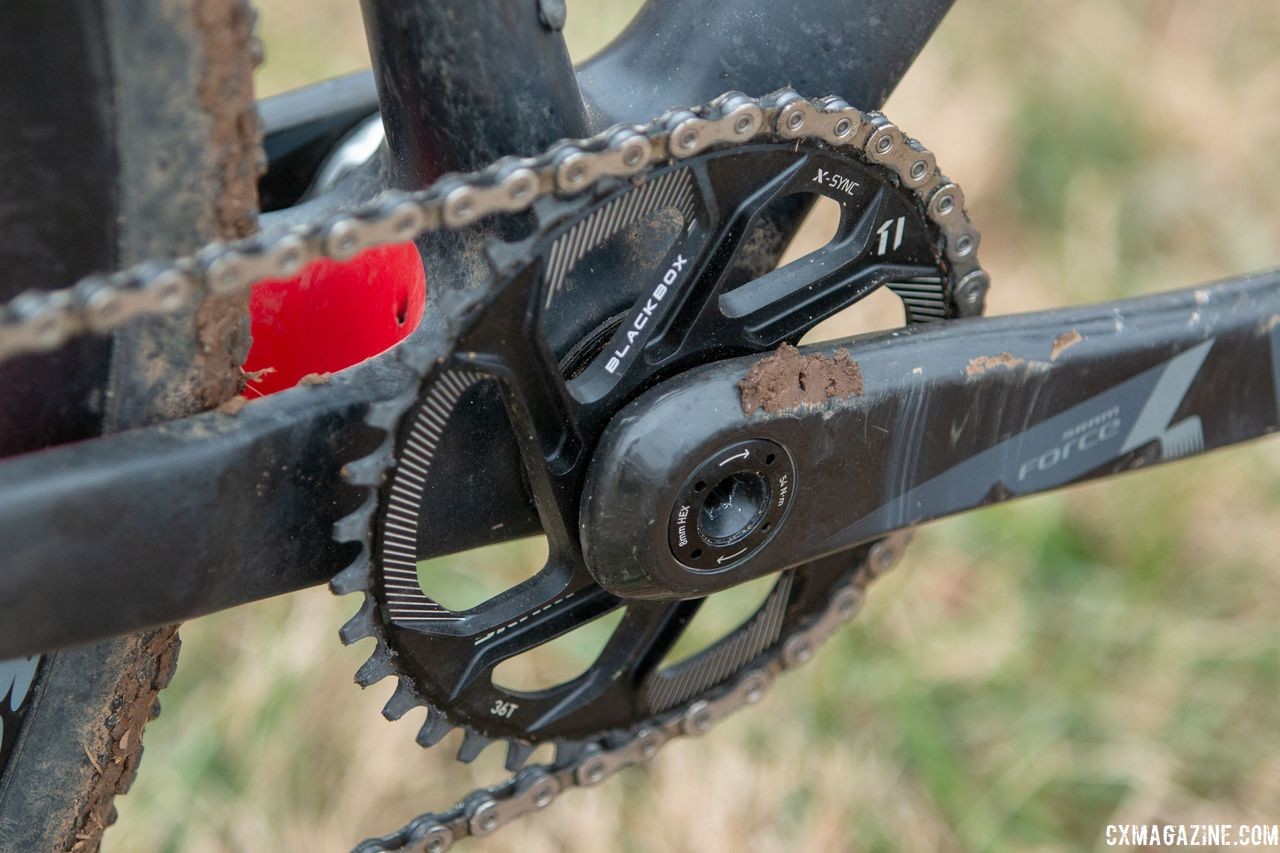 LaVesser ran a 36t SRAM X-Sync Direct Mount chain ring up front. She had to use the direct mount ring because the Force 1 crankset does not accept 36t rings. Holly LaVesser's Masters 35-39 title-winning Van Dessel Full Tilt Boogie. 2018 Cyclocross National Championships, Louisville, KY. © A. Yee / Cyclocross Magazine