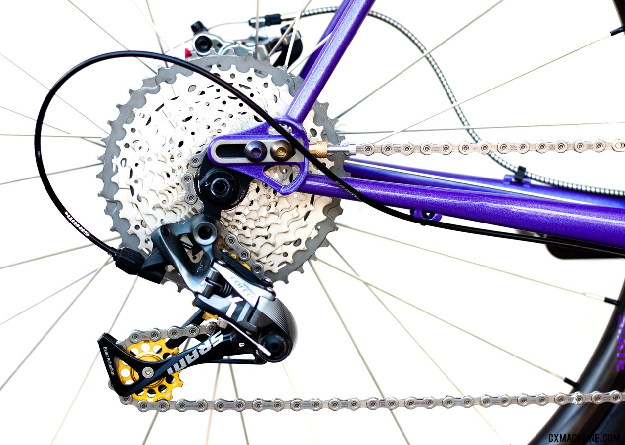 A SRAM Force 1 derailleur with Kogel bearing pulleys kept resistance and chatter low. Chumba Terlingua steel cyclocross/gravel bike. © A. Yee / Cyclocross Magazine