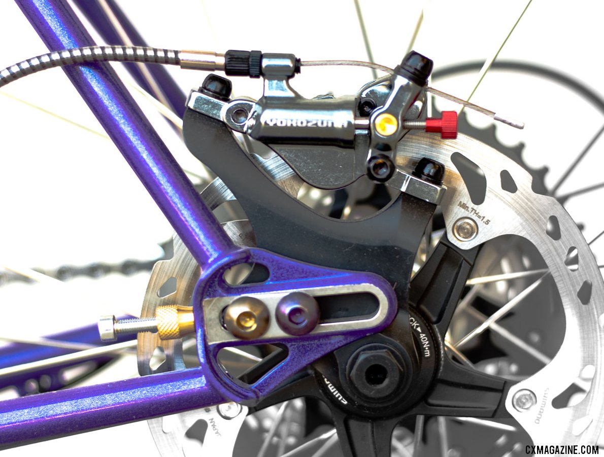 Our Chumba Terlingua steel cyclocross/gravel test bike shines was slowed by Yokozuna Motoko cable-pull hydraulic brakes. © A. Yee / Cyclocross Magazine