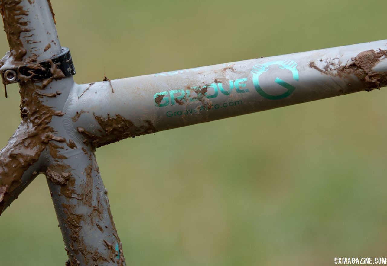 Colorado's Groove Subaru is one of Clouse's team's two title sponsors. Katie Clouse's Moots Psychlo X RSL. 2018 Cyclocross National Championships V2. Louisville, KY. © Cyclocross Magazine