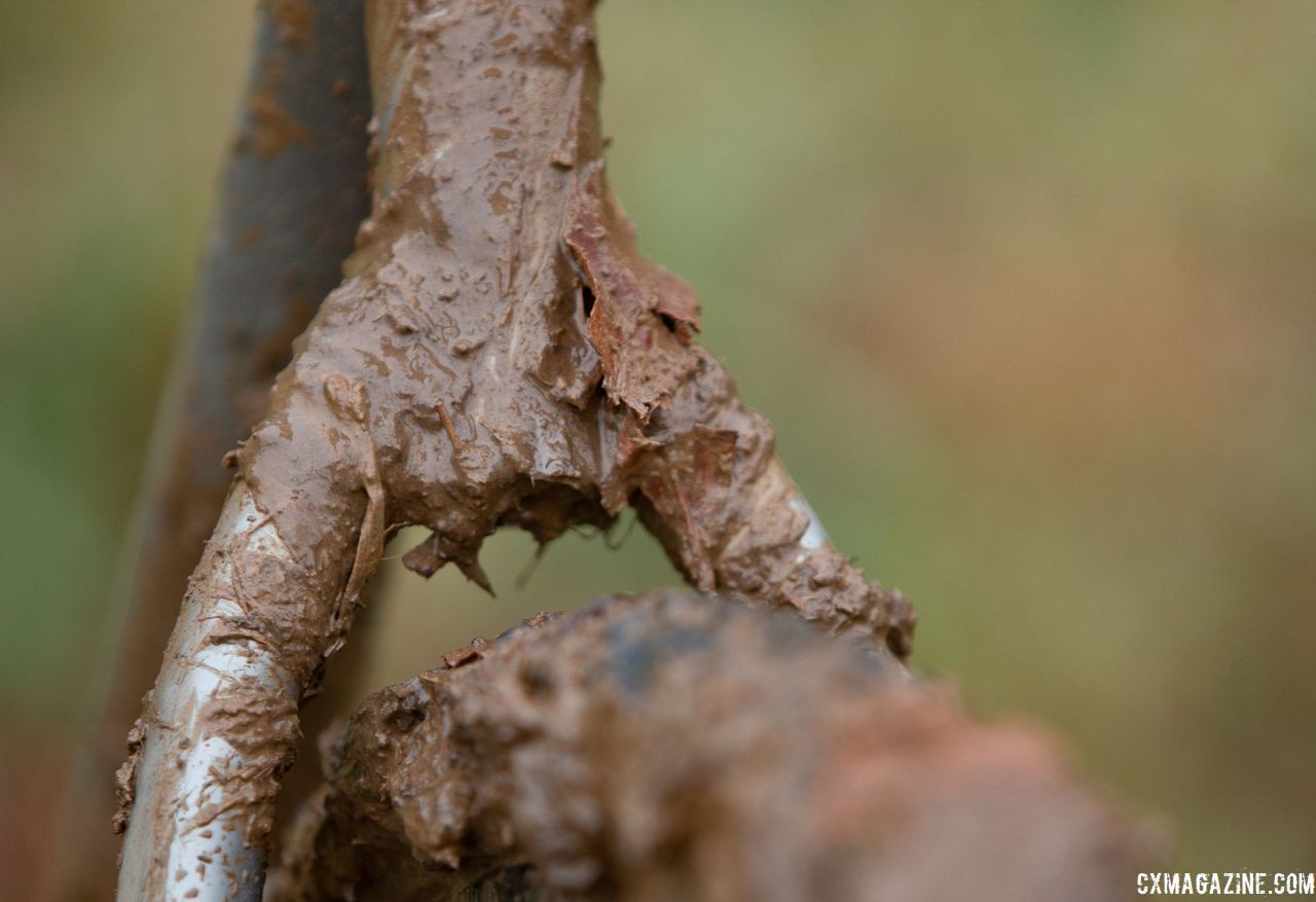 The Psychlo X RSL has 'cross-race worthy clearance in the rear. The company also offers the Routt gravel bike for high-volume riding. Katie Clouse's Moots Psychlo X RSL. 2018 Cyclocross National Championships V2. Louisville, KY. © Cyclocross Magazine