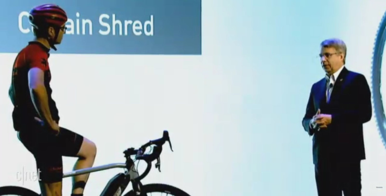 Edwin Bull presents the Van Dessel Passepartout at the Panasonic Media Conference at 2019 CES.