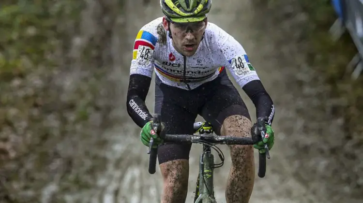 Curtis White powers through the mud. 2019 GP Sven Nys, Baal. © B. Hazen / Cyclocross Magazine
