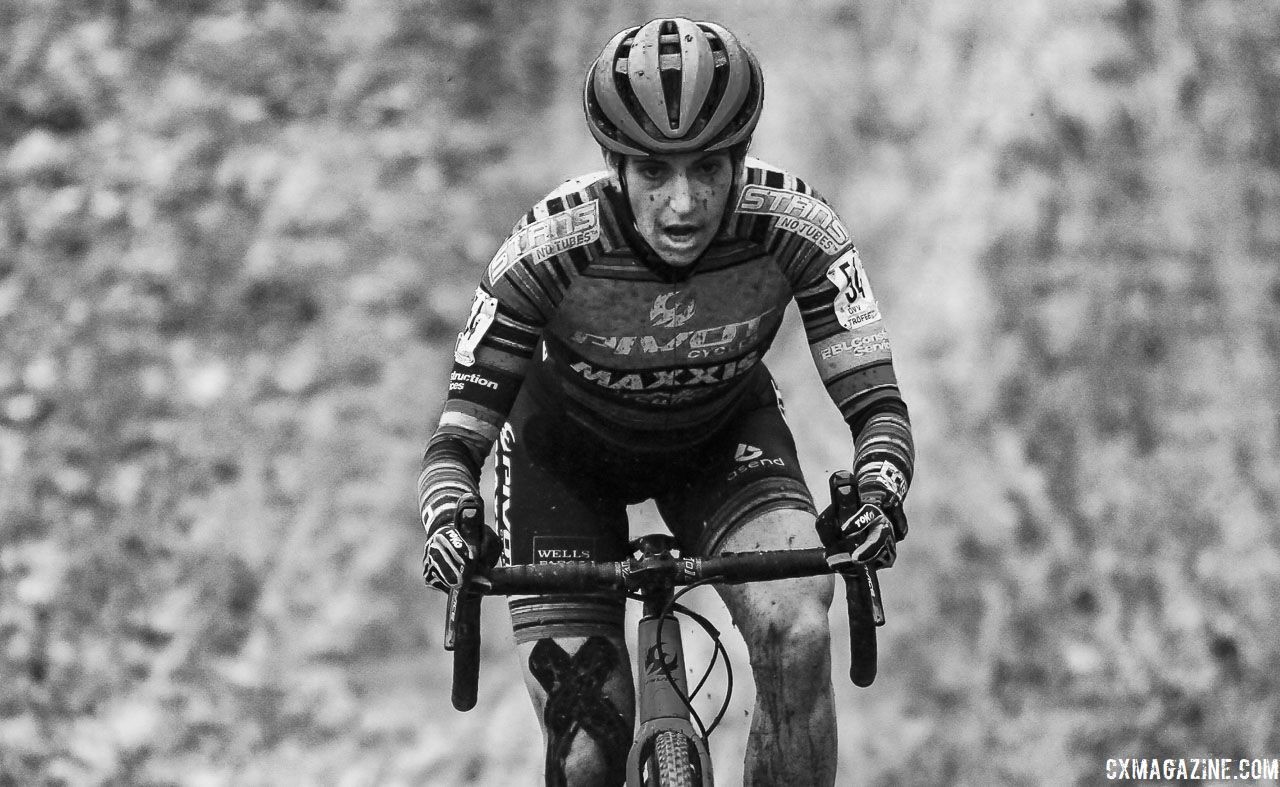 Courtenay McFadden rips powers through the mud. 2019 GP Sven Nys, Elite Women - DVV Verzekeringen Trofee. © B. Hazen / Cyclocross Magazine