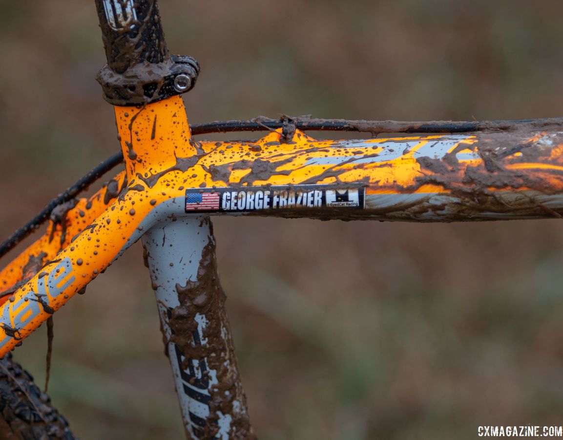 Frazier's older SuperX featured externally routed brake hoses. George Frazier's Junior Men 11-12 winning bike. 2018 Cyclocross National Championships V2. Louisville, KY. © Cyclocross Magazine