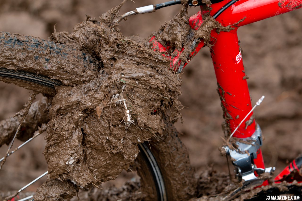 Could you imagine pushing such a bike that weighs half your body weight? Miller Reardon's Redline Conquest 24. 2018 Cyclocross National Championships, Louisville, KY. © A. Yee / Cyclocross Magazine