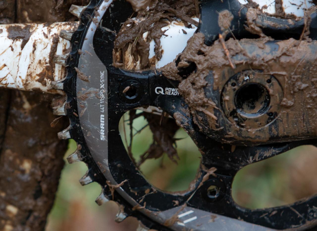 Despite all the climbing at Joe Creason Park, Hyde went with a 44t chain ring. At Waterloo, we saw him with a 42t. Stephen Hyde's title-winning Cannondale. 2018 Cyclocross National Championships V2. Louisville, KY. © Cyclocross Magazine