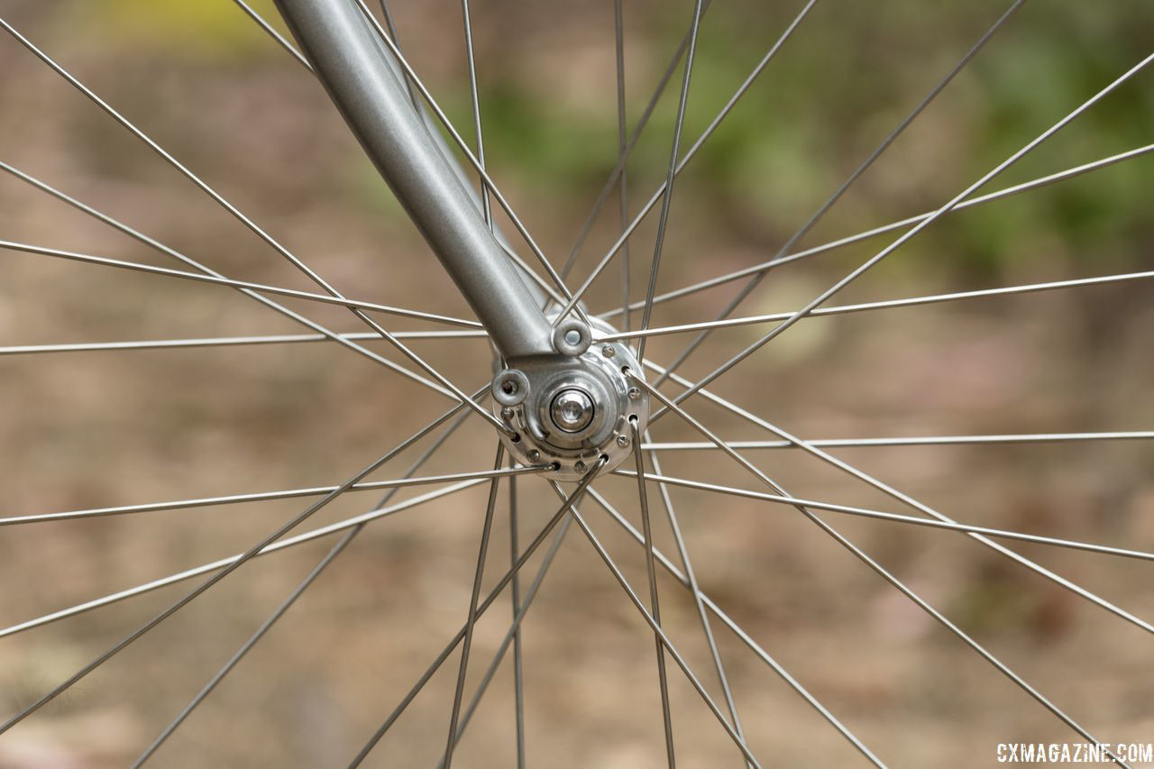 The fork ends feature clean brazing and double eyelets. Wabi Thunder Steel Singlespeed Bike. © C. Lee / Cyclocross Magazine