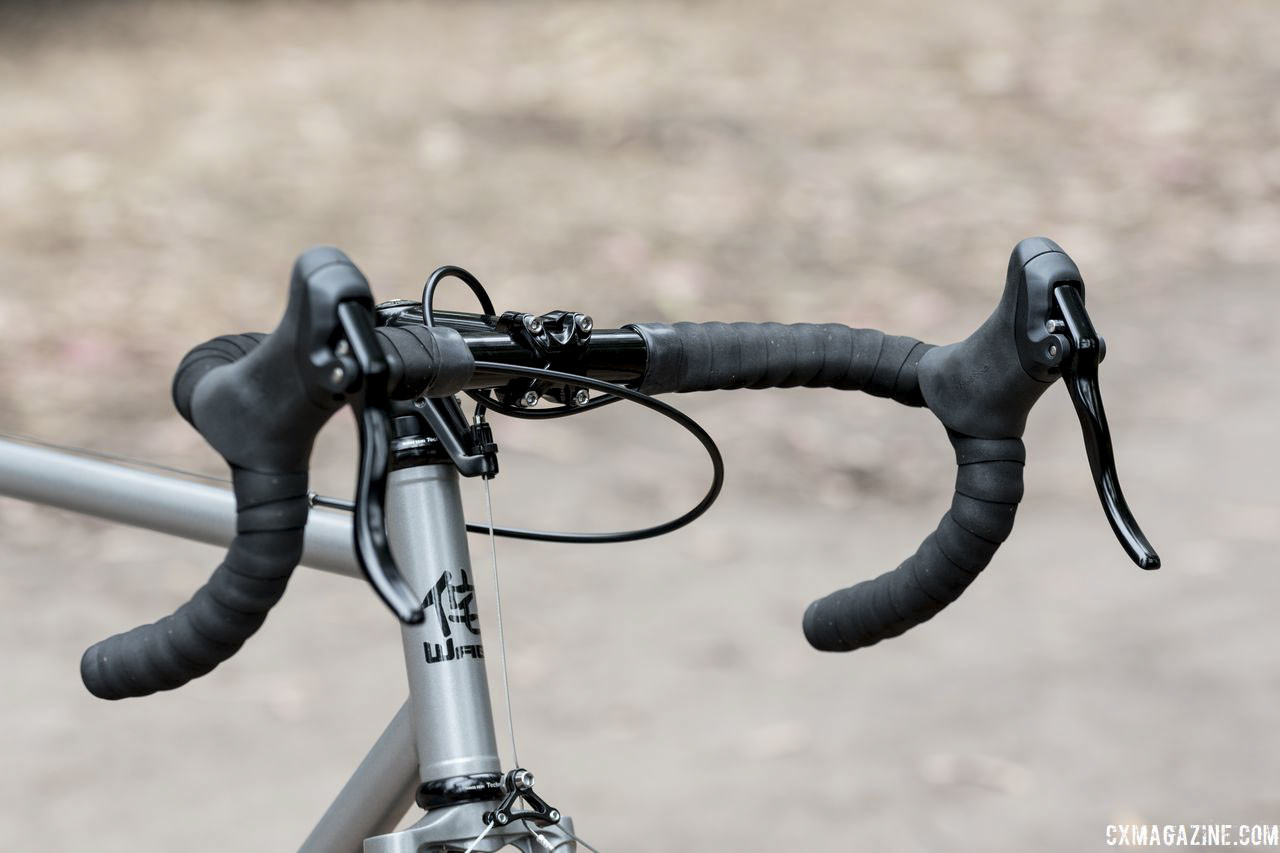 The Tektro EL340 levers are ergonomic and have a quick release button. Wabi Thunder Steel Singlespeed Bike. © C. Lee / Cyclocross Magazine