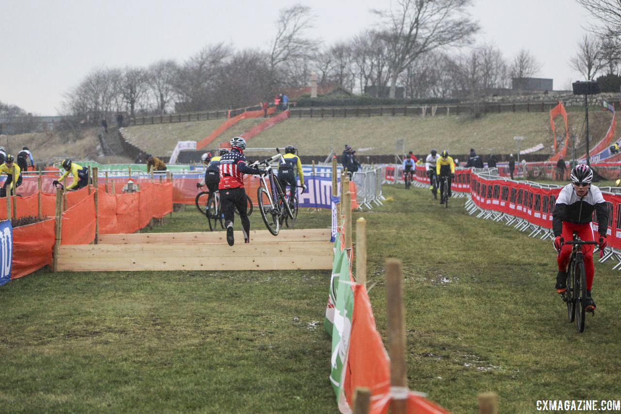 The barriers were looking plain on Thursday. 2019 Bogense World Championships Course Preview. © Z. Schuster / Cyclocross Magazine