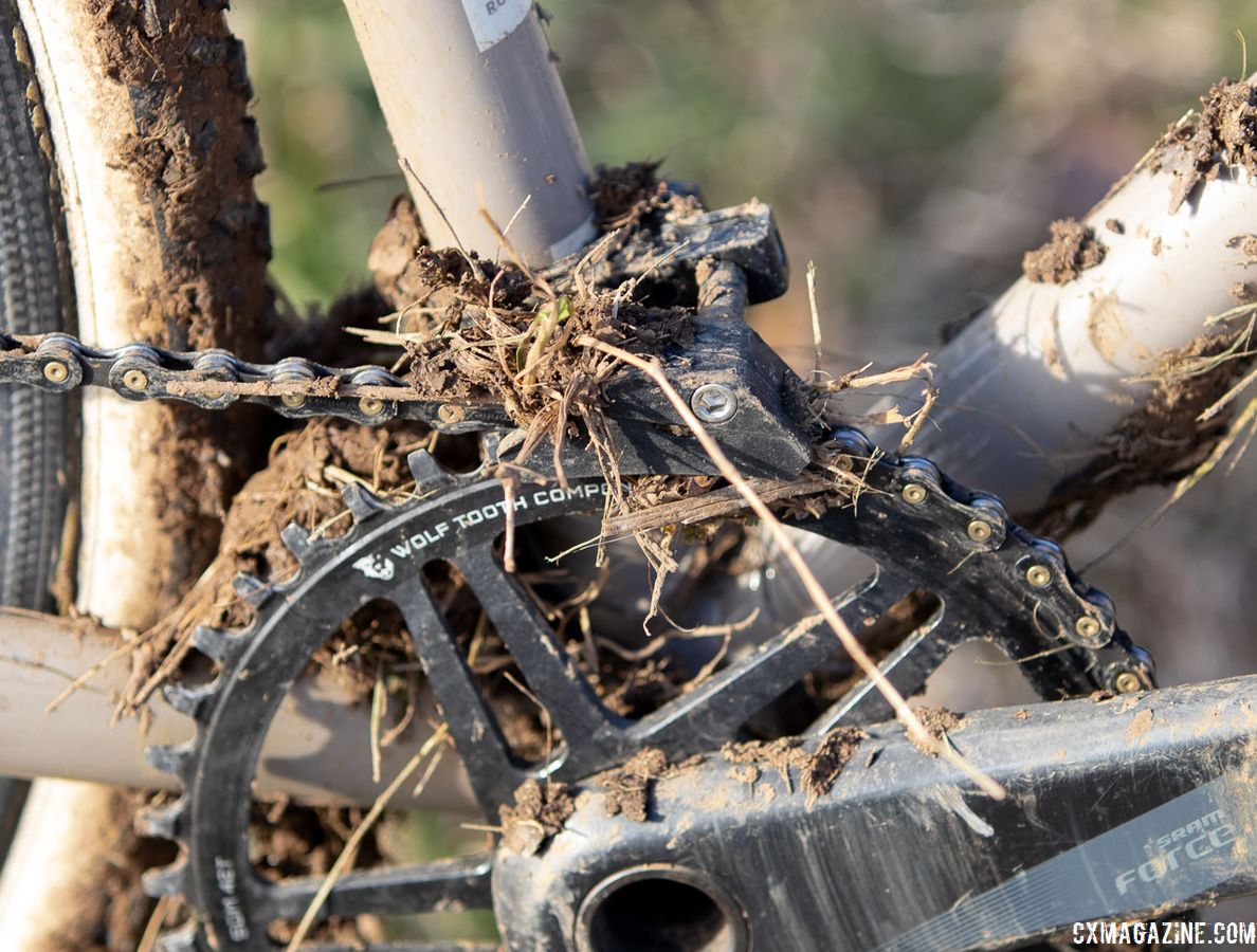 Chabanov used a chain guard with his 1x setup. Dan Chabanov's Richard Sachs cyclocross bike. 2018 Cyclocross National Championships, Louisville, KY. © A. Yee / Cyclocross Magazine