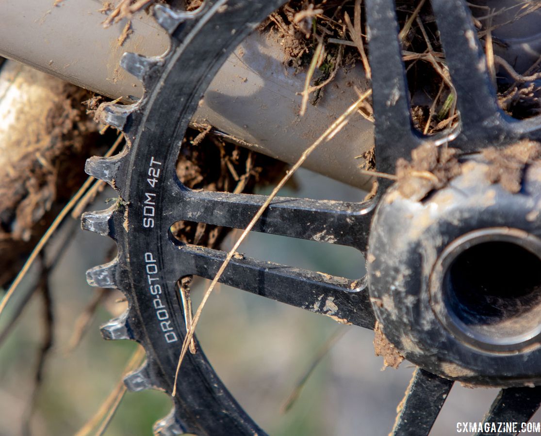 For the terrain in Joe Creason Park, Chabanov used a 42t direct mount chain ring. Dan Chabanov's Richard Sachs cyclocross bike. 2018 Cyclocross National Championships, Louisville, KY. © A. Yee / Cyclocross Magazine