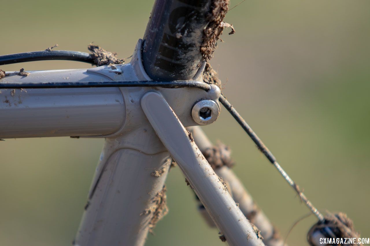 Sachs, always in pursuit of the best materials, developed the seat clamp bolt assembly himself. Dan Chabanov's Richard Sachs cyclocross bike. 2018 Cyclocross National Championships, Louisville, KY. © A. Yee / Cyclocross Magazine