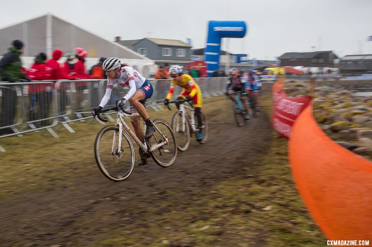 The season is winding down for Helen Wyman and the women's 'cross peloton. Elite Women, 2019 Cyclocross World Championships, Bogense, Denmark. © K. Keeler / Cyclocross Magazine