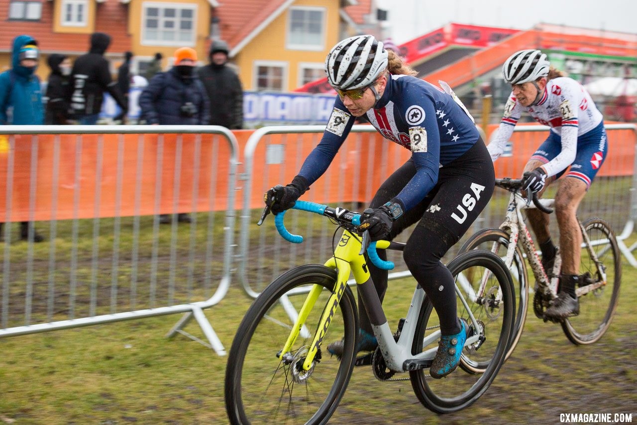 Becca Fahringer had a strong ride at Bogense Worlds, finishing 16th. Elite Women, 2019 Cyclocross World Championships, Bogense, Denmark. © K. Keeler / Cyclocross Magazine