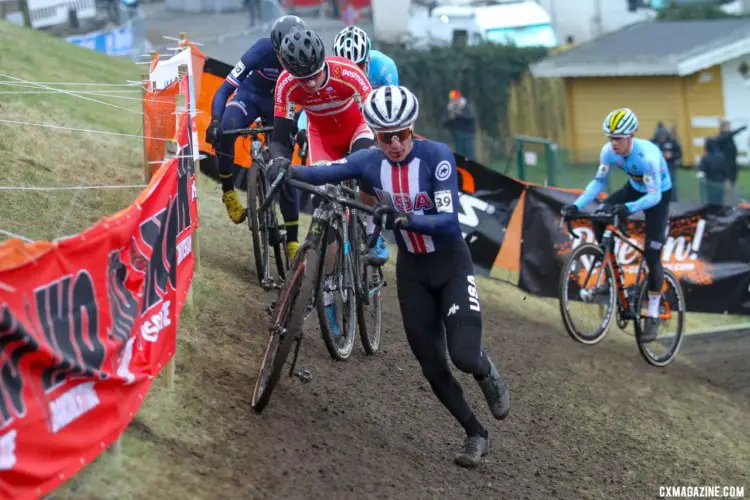 Sam Noel finished in his bib number's place. U23 Men, 2019 Cyclocross World Championships, Bogense, Denmark. © B. Hazen / Cyclocross Magazine