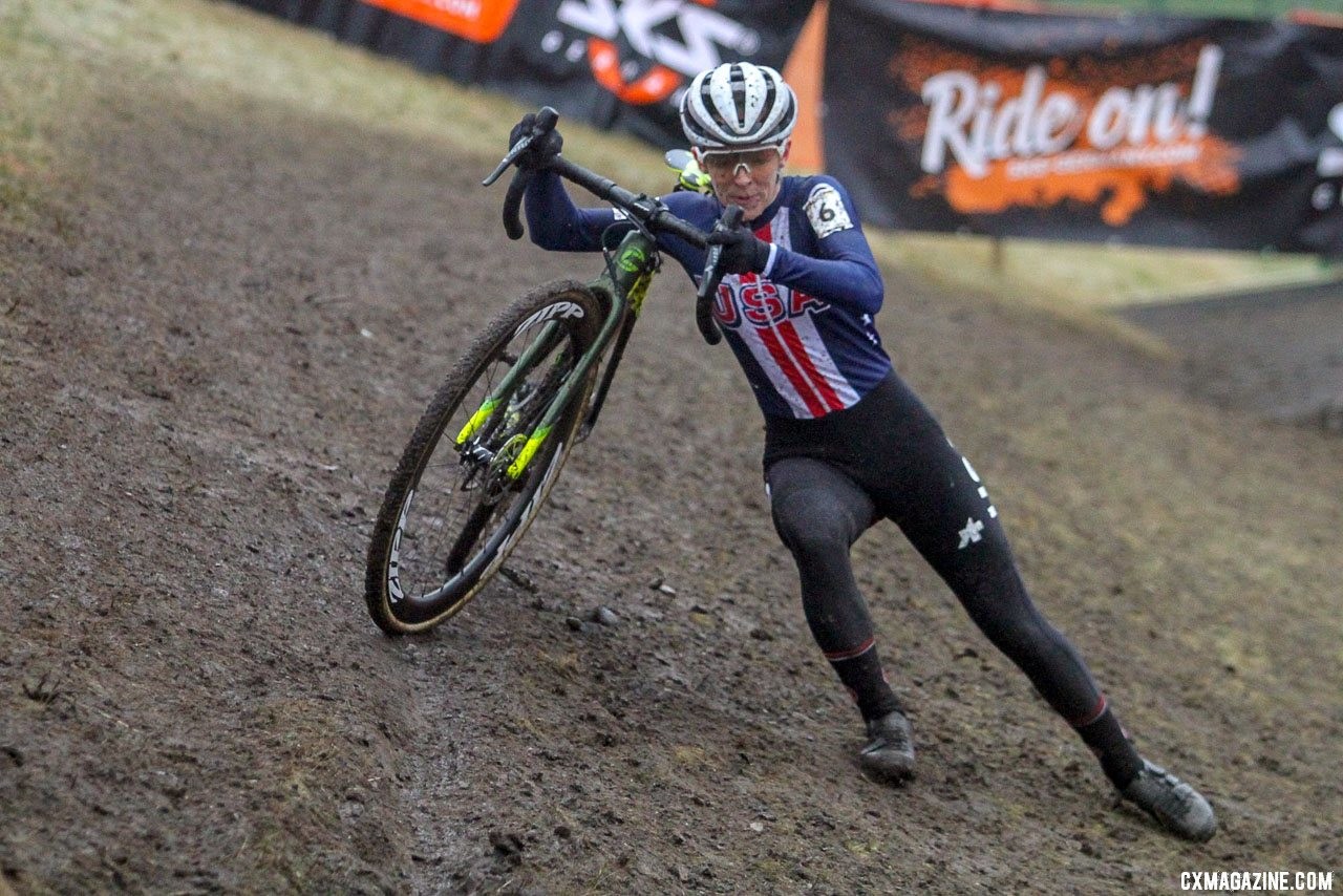 Keough slid her way up to sixth place before finishing a seventh. 2019 Cyclocross World Championships, Bogense, Denmark. Elite Women. © B. Hazen / Cyclocross Magazine