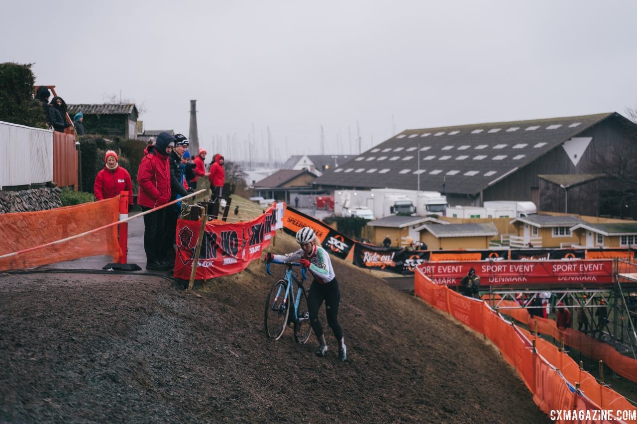 Jolanda Neff was in the lead group for a while before finishing sixth. 2019 Bogense Cyclocross World Championships, Denmark. © Patrick Means / Cyclocross Magazine