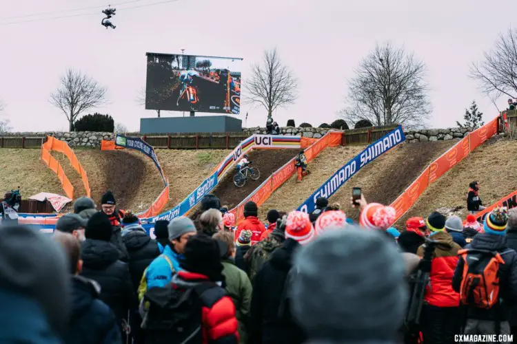 The course delivered the riders to fans multiple times each lap. 2019 Cyclocross World Championships, Bogense, Denmark. © Taylor Kruse / Cyclocross Magazine