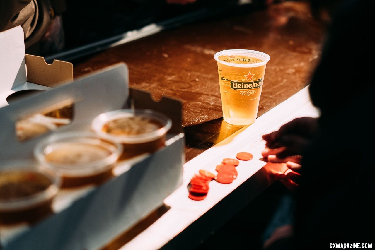 Fans bought beer with "cross coins." 2019 Cyclocross World Championships, Bogense, Denmark. © Cyclocross Magazine