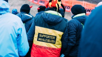Given how quiet the venue got after Mathieu van der Poel got his lead, most fans seemed to have come from Belgium. 2019 Cyclocross World Championships, Bogense, Denmark. © Cyclocross Magazine