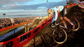 Wout van Aert gave everything in his chase. Elite Men, 2019 Cyclocross World Championships, Bogense, Denmark. © B. Hazen / Cyclocross Magazine