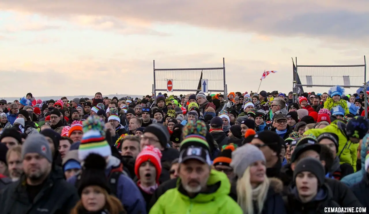 The fans were treated to a back-and-forth early race, and dominant performance late. Elite Men, 2019 Cyclocross World Championships, Bogense, Denmark. © B. Hazen / Cyclocross Magazine