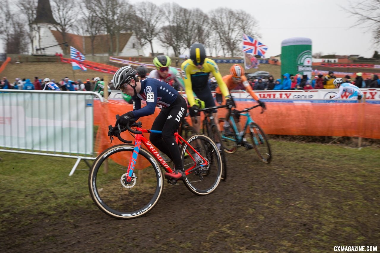 Junior Men, Team USA, 2019 Cyclocross World Championships, Bogense, Denmark. © K. Keeler / Cyclocross Magazine