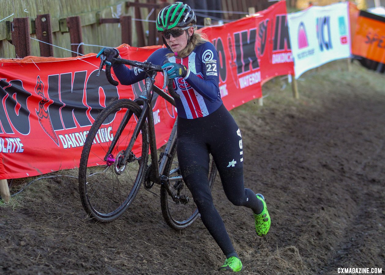 Katie Clouse finished 7th at U23 Worlds in 2019. U23 Women, 2019 Cyclocross World Championships, Bogense, Denmark. © B. Hazen / Cyclocross Magazine