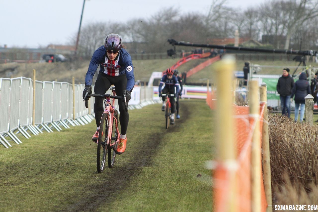 Anthony Clark was out to inspect the course at his first Worlds. 2019 Bogense World Championships Course Inspection, Friday Afternoon. © Z. Schuster / Cyclocross Magazine