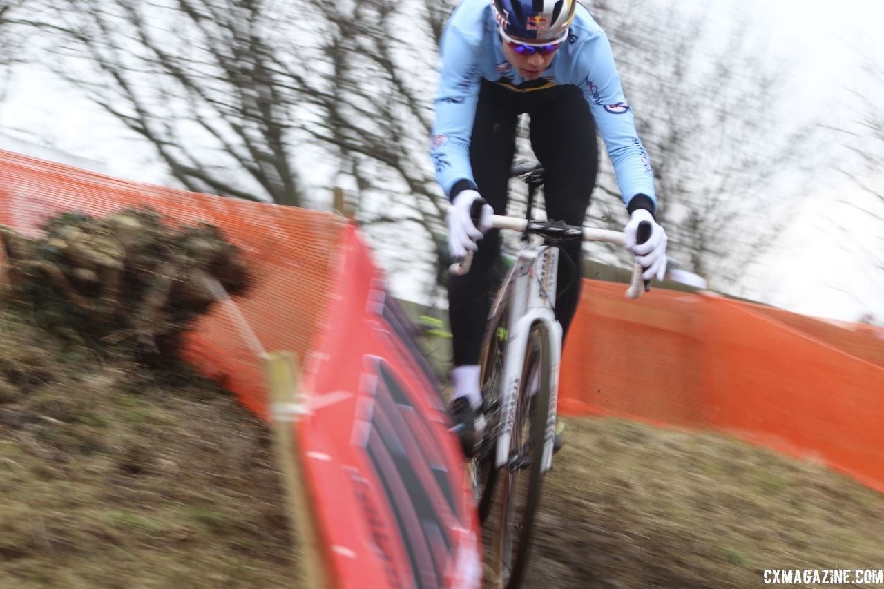 Wout van Aert was out pre-riding the course Friday afternoon. 2019 Bogense World Championships Course Inspection, Friday Afternoon. © Z. Schuster / Cyclocross Magazine